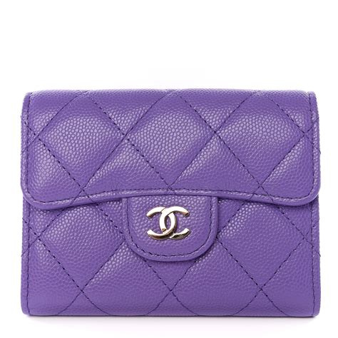 purple chanel wallet|CHANEL Caviar Quilted Flap Card Holder Wallet Purple.